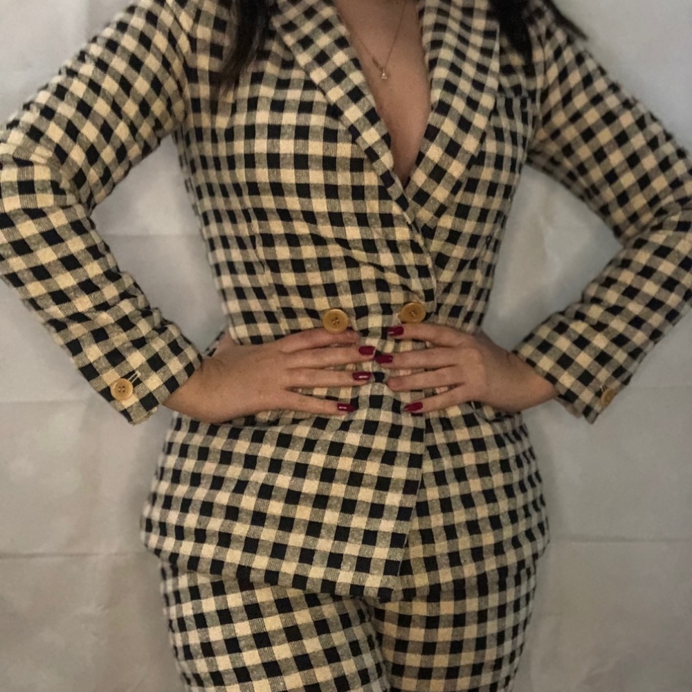 Steve Allen Plaid Pant Suit